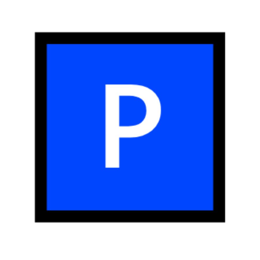 Blue parking emoji associated with Pushin P