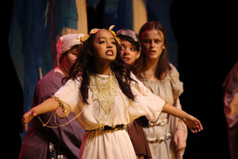 Student performing in Athenian-inspired one-act play as part of theaters spring production schedule.